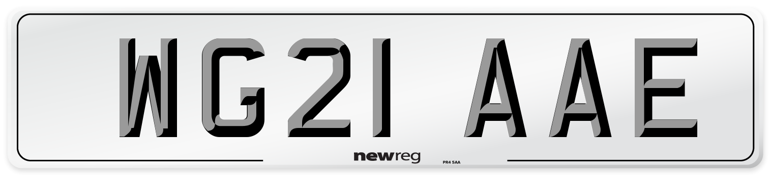 WG21 AAE Number Plate from New Reg